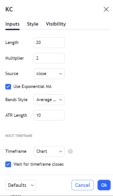 Supertrend Settings